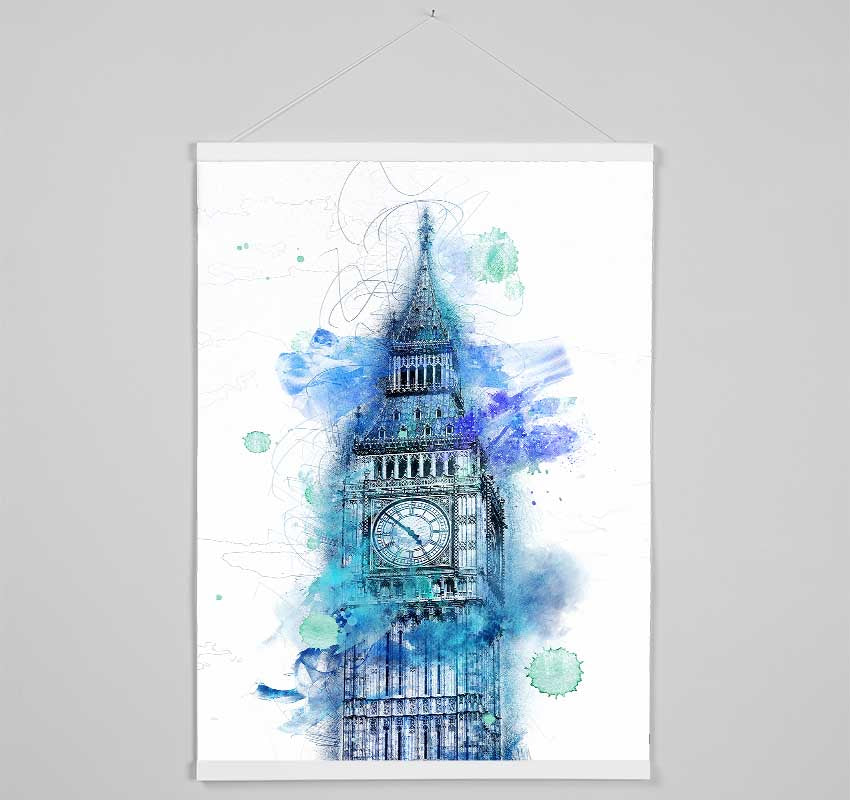 Watercolour Big Ben 1 Hanging Poster - Wallart-Direct UK