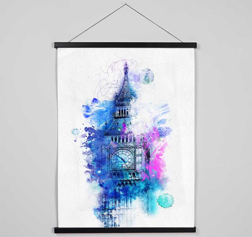 Watercolour Big Ben 2 Hanging Poster - Wallart-Direct UK