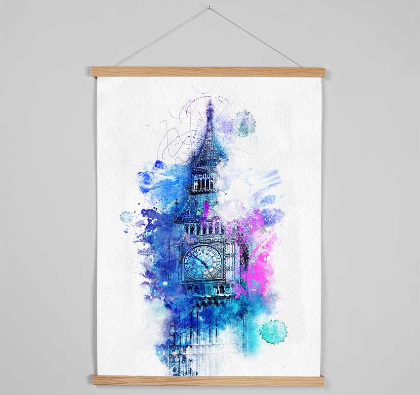 Watercolour Big Ben 2 Hanging Poster - Wallart-Direct UK