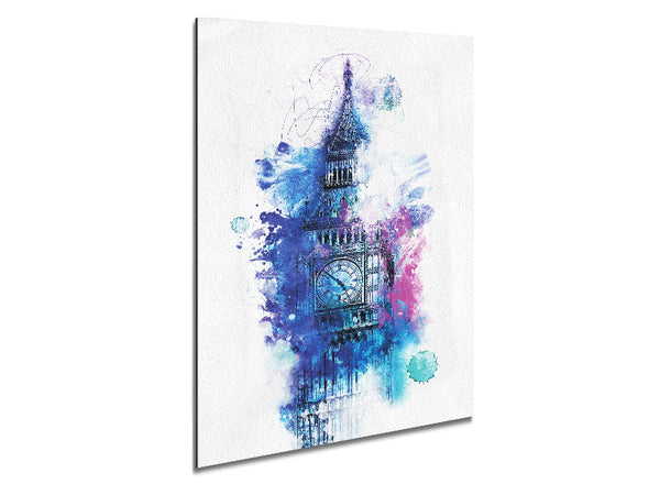 Watercolour Big Ben 2 Metal Print