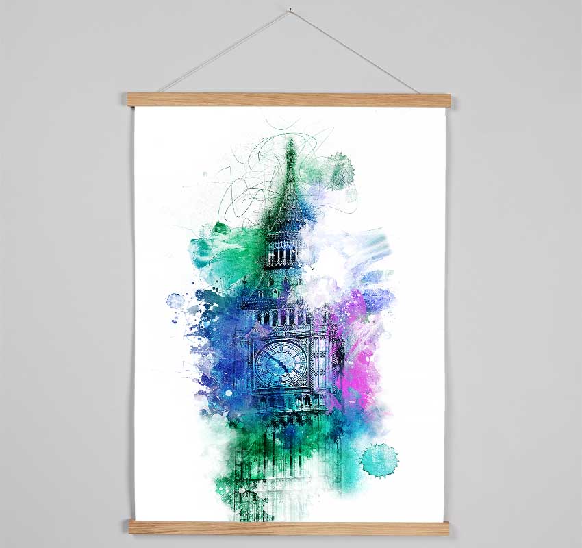 Watercolour Big Ben 3 Hanging Poster - Wallart-Direct UK