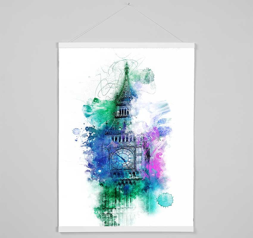 Watercolour Big Ben 3 Hanging Poster - Wallart-Direct UK