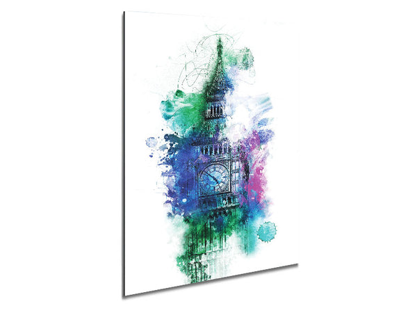 Watercolour Big Ben 3 Metal Print