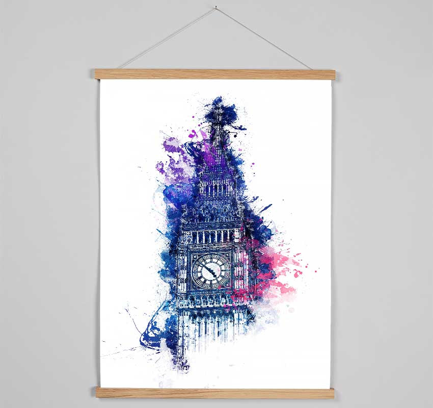 Watercolour Big Ben 4 Hanging Poster - Wallart-Direct UK