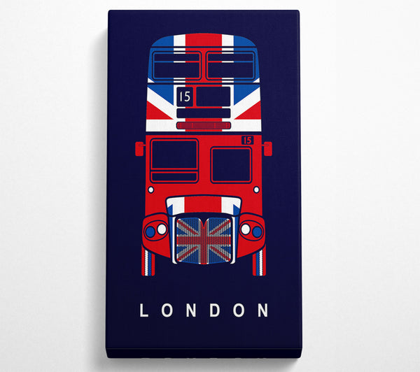 Englische Flagge auf einem roten Londoner Bus