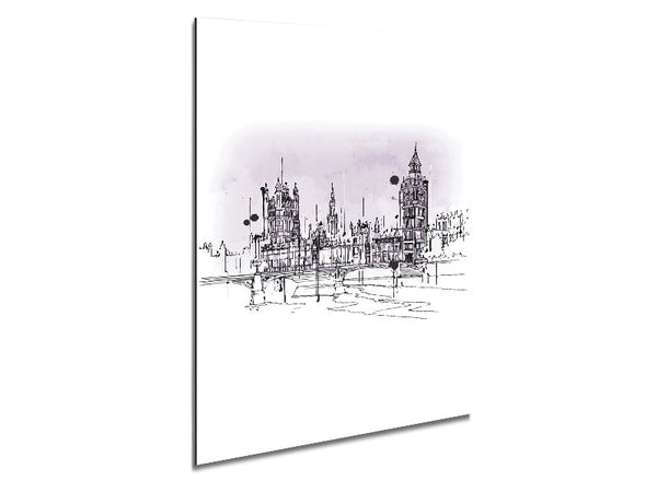 Purple Houses Of Parliament Metal Print