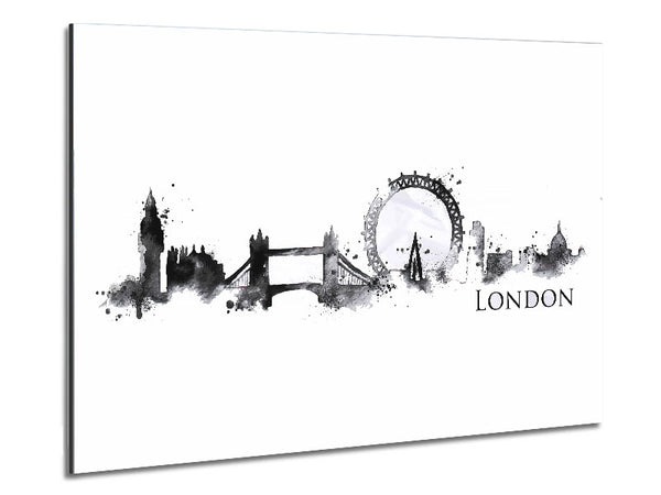 Black Splash City Metal Print
