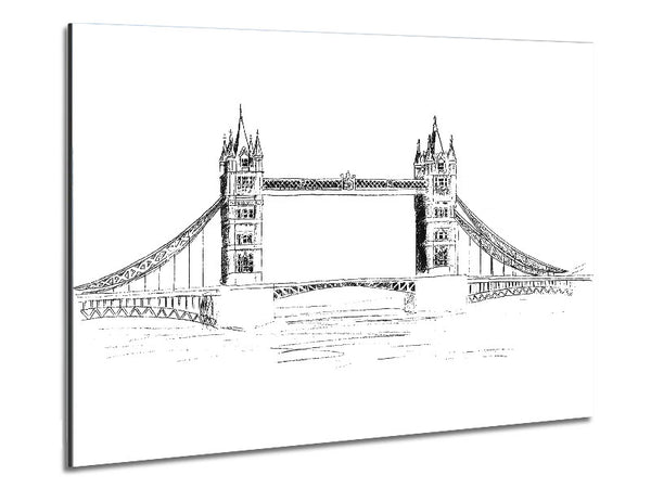 Tower Bridge Outline 4 Metal Print