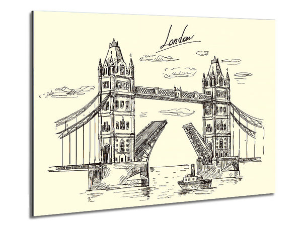 Tower Bridge Outline 5 Metal Print