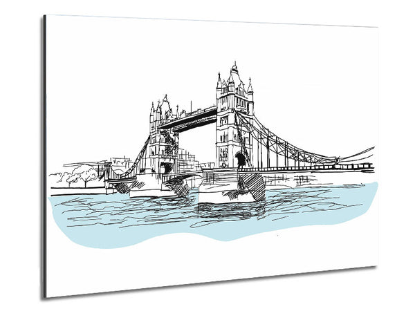Tower Bridge Outline 3 Metal Print