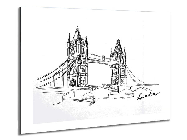 Tower Bridge Outline 2 Metal Print