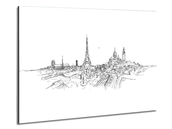 Eiffel Tower Over The City 11 Metal Print