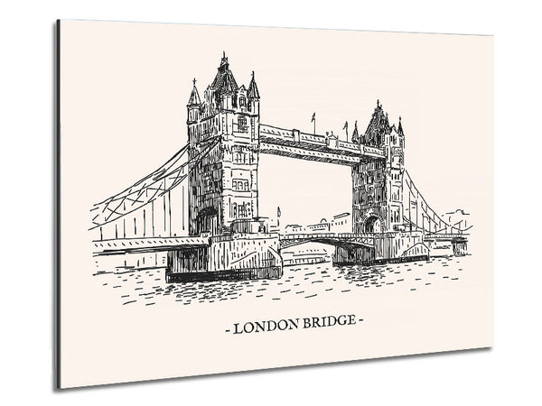 London Bridge Outline Metal Print