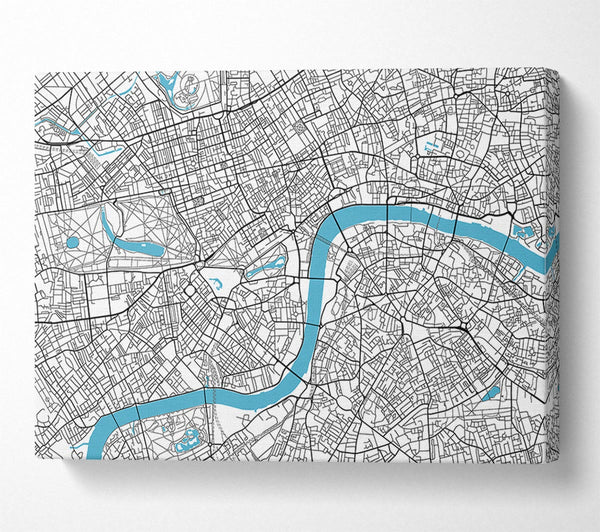  A Canvas Print of The Map Of London Thames 1 Canvas Print
