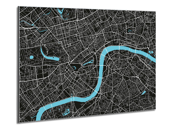 The Map Of London Thames 2 Metal Print