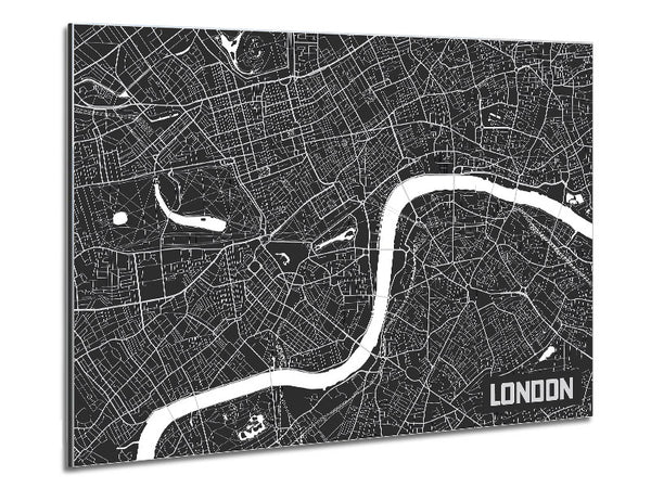 The Map Of London Thames 3 Metal Print