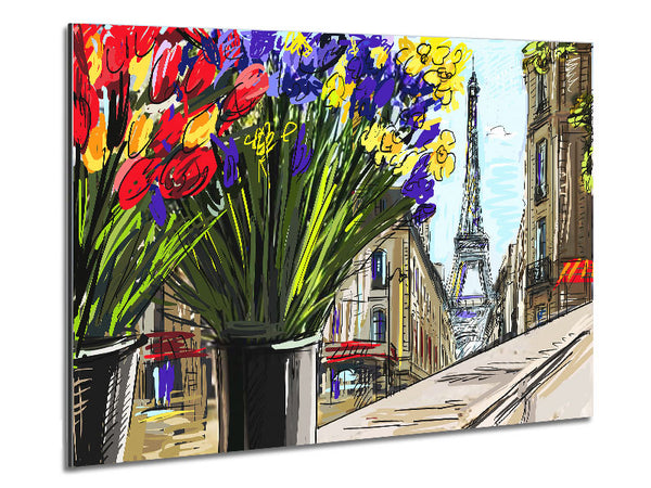 Eiffel Tower Streets 13 Metal Print