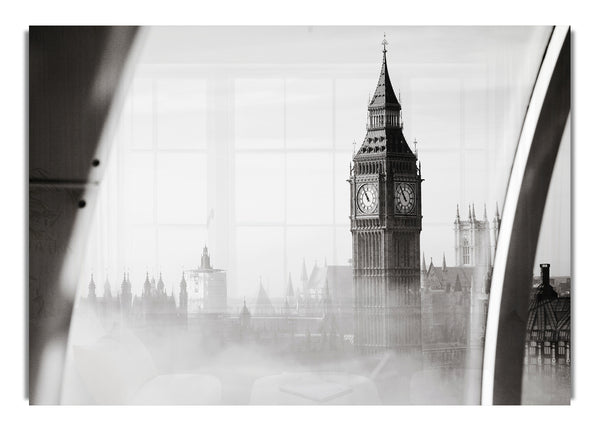 Big Ben durch den Nebel des London Eye