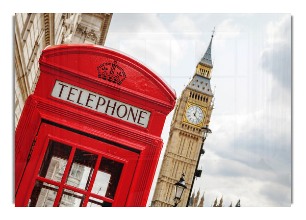 Red Telephone Box Next To Big Ben