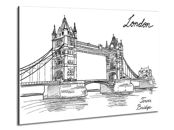 Tower Bridge Outline 7 Metal Print