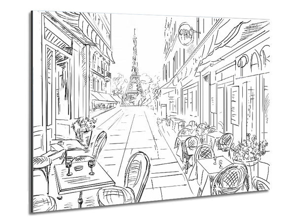 Eiffel Tower Streets 3 Metal Print