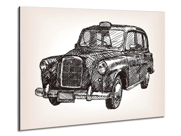 Iconic Black Cab Metal Print