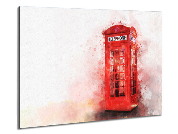 Rote Telefonzelle Spritzer