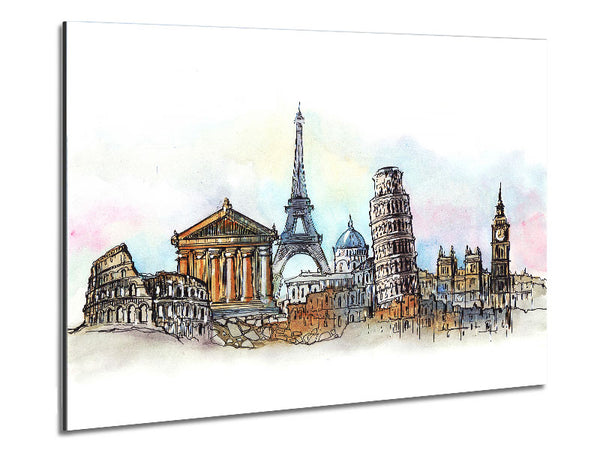 Famous Citys Of The Europe 4 Metal Print
