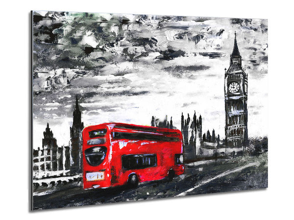 Big Ben Red Bus Metal Print