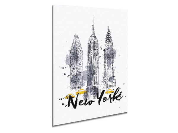 Outline Of NYC Metal Print