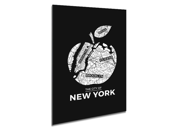 Retro map Of The City 10 Metal Print
