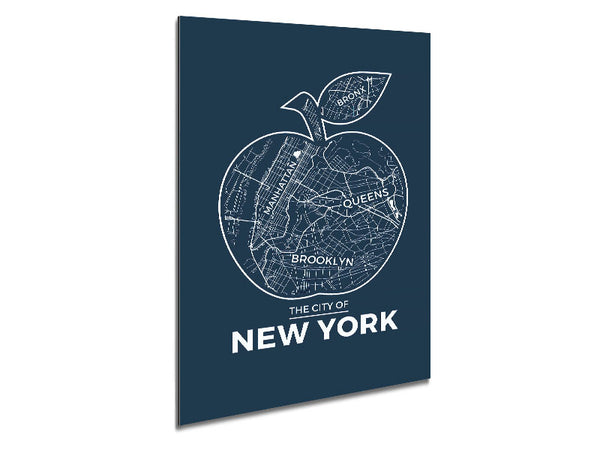 Retro map Of The City 8 Metal Print