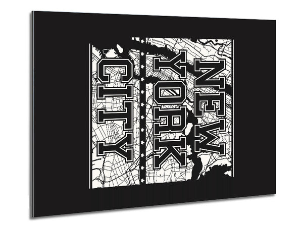 Retro map Of The City 7 Metal Print