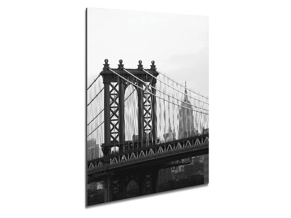 Empire State Through The Bridge Metal Print