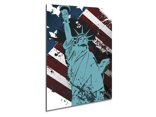 Retro Statue of Liberty Metal Print