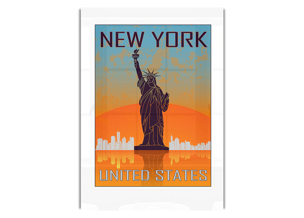 Orange Blue Statue of Liberty