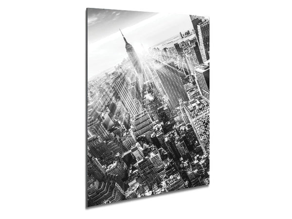 Sun Beams Through The Empire State Building Metal Print