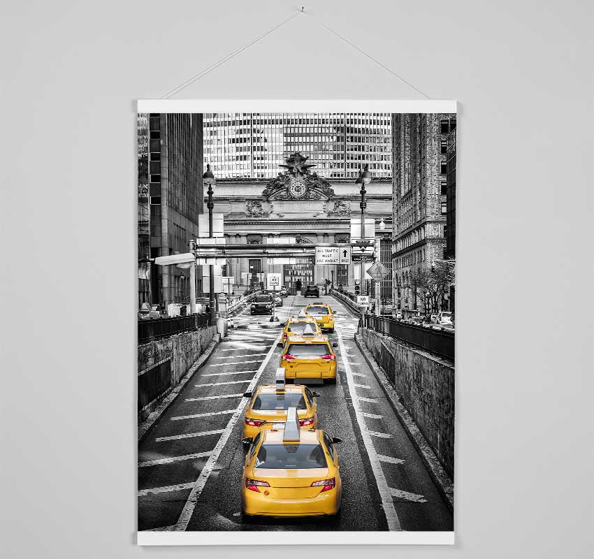 Yellow Cab Line Up Hanging Poster - Wallart-Direct UK