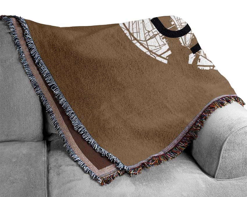 Retro map Of The City 6 Woven Blanket
