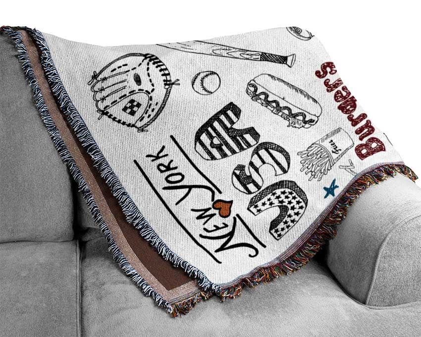 Sightseeing In NYC Woven Blanket