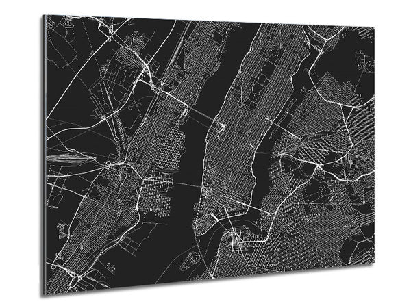 Retro map Of The City 1 Metal Print