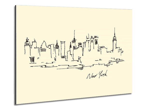 Outline Of The City 5 Metal Print