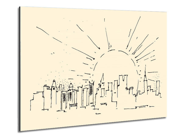 Outline Of The City 7 Metal Print