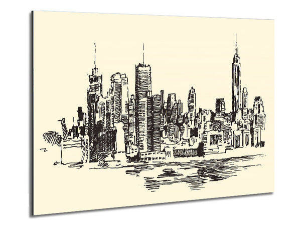 Outline Of The City 6 Metal Print