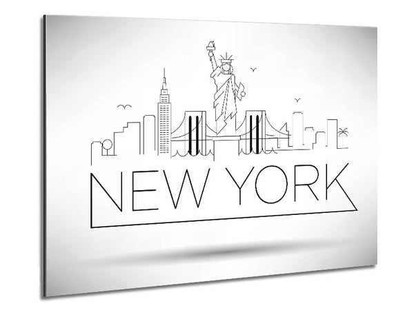 Outline Of The City 1 Metal Print