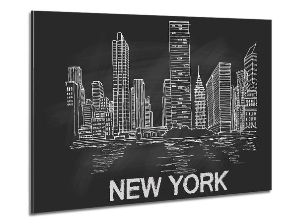 NYC Chalk Metal Print