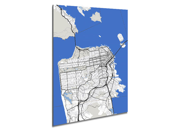Retro map Of The City 3 Metal Print