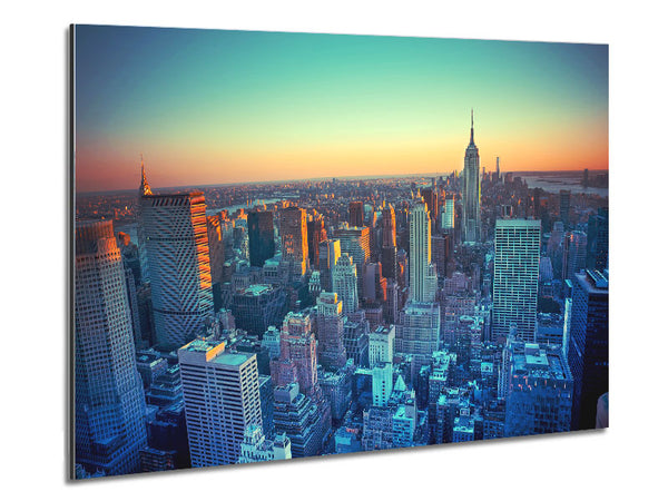 On A Winters Morning Over The City Metal Print