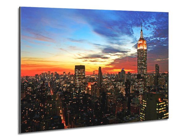 Orange City Glow Metal Print