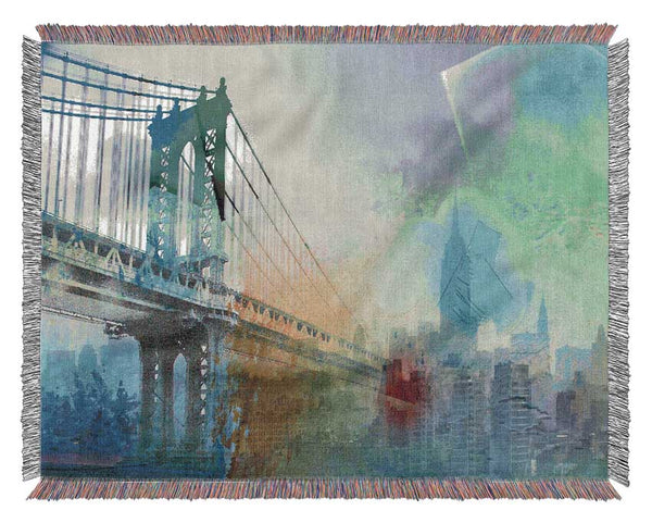Retro City Patchwork Woven Blanket